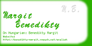 margit benedikty business card